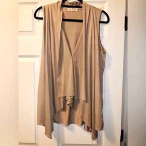 Pink Rose Sleeveless Open front Vest